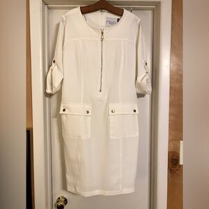 RSVP white zipper dress size 12